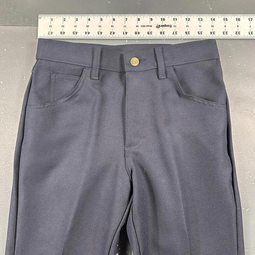 VTG Lee Pants Slacks Mens 28x34 Deep Navy Blue Comfort Stretch Bootcut 70's NWT - Picture 7 of 9
